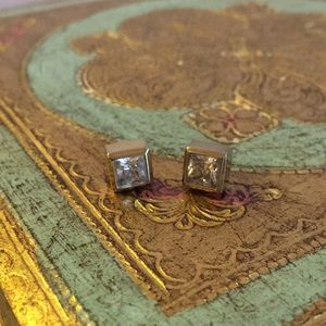 Michael Kors Gold Square Crystal Stud Earrings